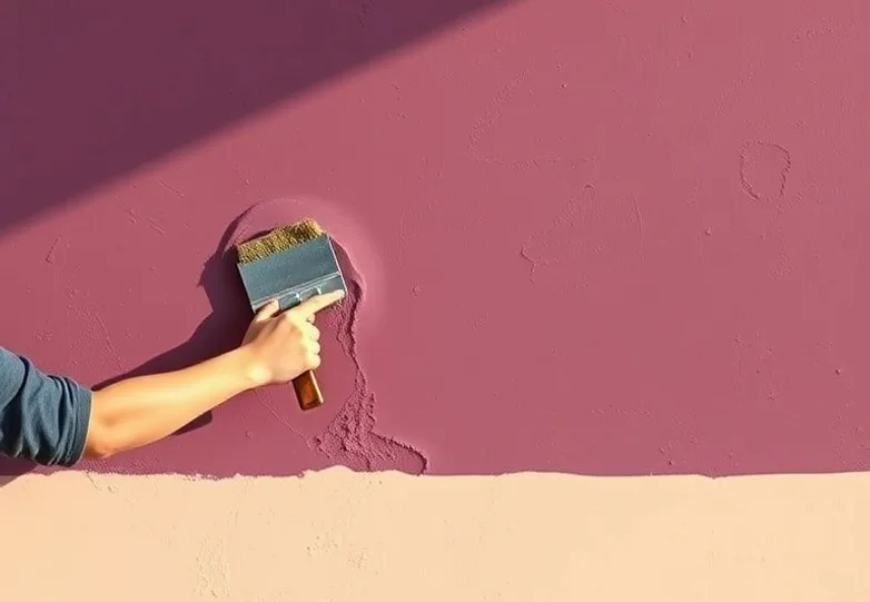 Application d'un enduit décoratif à la lisseuse sur un mur