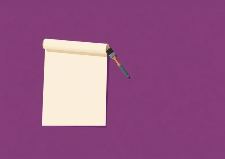Pose de papier peint, rouleau et brosse à maroufler